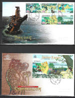 INDONESIE. N°1977-81 & BF 181 De 2003 Sur 2 Enveloppes 1er Jour. Dragon. - Märchen, Sagen & Legenden