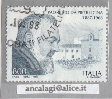 USATI ITALIA 1998 - Ref.0801 "PADRE PIO" 1 Val. - - 1991-00: Afgestempeld