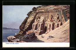 Künstler-AK Abu Simbel, Tempel Von Abu Simbel  - Perlberg, F.