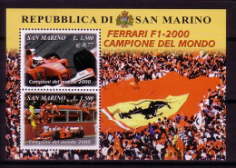 SAN MARINO BLOCK 28 POSTFRISCH(MINT) GEWINN DER FORMEL 1 WM MICHAEL SCHUMACHER 2000 - Blocks & Kleinbögen