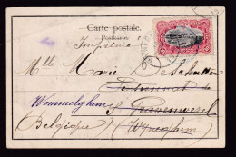 Delcampe - DDGG 008 - Carte-Vue En IMPRIME - TP Mols 10 C  Etat Indépendant BUMBA 1903 Vers WYNEGHEM Belgique - Storia Postale