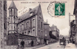 76 - Seine Maritime -  AUMALE -  Rue Centrale - Hotel De Ville Et Poste - Aumale