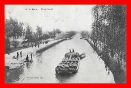 CPA (47) AGEN.  Pont-Canal, Péniche Transportant Des Bariques De Vin. *7975 - Agen