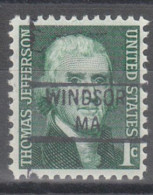 USA Precancel Vorausentwertungen Preo Locals Massachusetts, Windsor 841 - Precancels