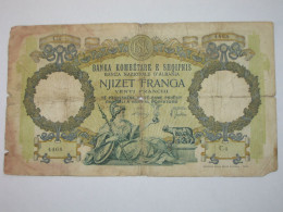 ALBANIE - 100 Njizet Franga 1939 (date Non Marqué) - Banca Nazionale D'Albania   **** EN ACHAT IMMEDIAT **** - Albanien