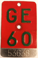 Velonummer Genf Genève GE 60 - Number Plates