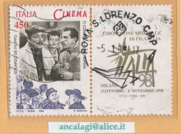 USATI ITALIA 1998 - Ref.0807 "CINEMA ITALIANO" 1 Val. Con Bandella - - 1991-00: Afgestempeld