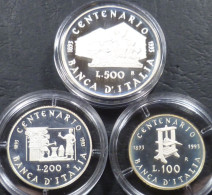 Italia - 500 + 200 + 100 Lire 1993 - 100° Banca D'Italia - 500 Liras