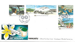 Vanuatu 1997  10 Years Of The Airline “Air Vanuatu”, Mi 1034-1037   FDC - Vanuatu (1980-...)