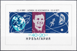 BULGARIA 1971, SPACE, GAGARIN, MNH BLOCK With GOOD QUALITY,*** - Neufs