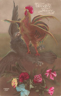 FETES - VOEUX - Nouvel An - Glorieuse Année - Coq  - Oiseau - Fleurs - Carte Postale Ancienne - Nieuwjaar