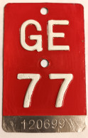 Velonummer Genf Genève GE 77 - Kennzeichen & Nummernschilder