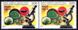 India 2011 MNH Pair, Council Of Medical Research, Microscope, - Otros & Sin Clasificación