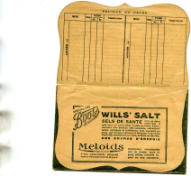 Pochette Avec Tableau Feuille De Pesée Et Pub Spécialités BOOTS England Will's Salt Sels De Santé Meloids Pastilles - Publicités