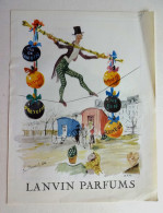 PUBLICITE 1959..LES PARFUMS LANVIN...CIRQUE...FUNAMBULE...AQUARELLE DE GUILLAUME GILLET - Reclame