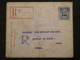 DN9 COSTA RICA  BELLE  LETTRE RECO ENTIER  1907 SAN JOSE  A  COLON PANAMA + AFF.  INTERESSANT++ - Costa Rica