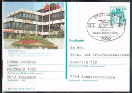 FLOR-L192 - ALLEMAGNE Entier Postal Illustrée De Bühl Baden Obl. Temp. Stuttgart 1977 - Cartes Postales Illustrées - Oblitérées