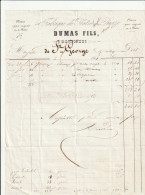 03-Dumas Fils.....Fabrique De Plâtre De Decize. .Dompierre....(Allier)...1854 - Otros & Sin Clasificación