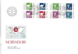 Norway Norge 1978 Stamps On Stamps Issued In Booklet To Norwex 80, Mi 785-792 FDC - Cartas & Documentos