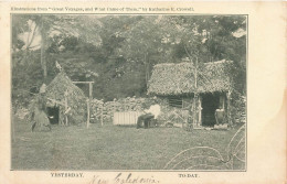 NOUVELLE CALEDONIE - Yesterday - To-day - Homme Avec Une Lance - Enfant - War Mask - Carte Postale Ancienne - Nouvelle-Calédonie