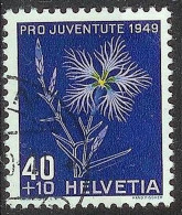 Schweiz Suisse Pro Juventute 1949: Prachtnelke Zu WI 132 Mi 544 Yv 496 Mit Eck-Stempel KERNS .50 (Zumstein CHF 12.00) - Usados