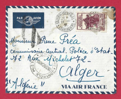 !!! INDOCHINE, LETTRE PAR AVION DE SAIGON-CENTRAL, COCHINCHINE POUR ALGER D'OCTOBRE 1939 AVEC MARQUE DE CONTRÔLE POSTAL - Airmail