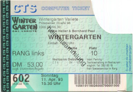 Deutschland - Berlin - Wintergarten Varieté - Andre Heller & Bernhard Paul - Eintrittskarte - Biglietti D'ingresso