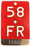 Velonummer Fribourg FR 58 - Placas De Matriculación