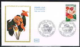 FLOR-L198 - FRANCE N° 1738 Anthurium Martinique Sur FDC - 1970-1979