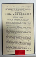 Devotie DP - Overlijden Irma Van Bogaert Wwe Dockx - Beveren-Waas 1882 - 1957 - Décès