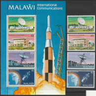 THEMATIC SPACE:  INTERNATIONAL COMMUNICATIONS. EARTH STATION AND SATELLITE    4v+MS    -   MALAWI - Afrique