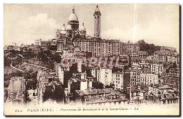 CPA Paris Panorama De Montmartre Et Le Sacre Coeur - Mehransichten, Panoramakarten