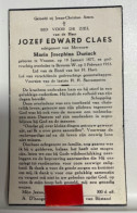 Devotie DP - Overlijden Jozef Claes Echtg Durinck - Vrasene 1877  - Beveren-Waas 1953 - Décès