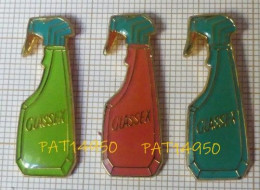 PAT14950 GLASSEX DETERGENT FLACON PISTOLET Lot De 3 Pin's Différents - Marques