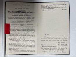 Devotie DP - Overlijden Maria Andries Echtg De Breuck - Beveren-Waas 1899 - 1954 - Todesanzeige