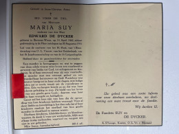 Devotie DP - Overlijden Maria Suy Wwe De Dycker - Beveren-Waas 1862 - 1951 - Obituary Notices