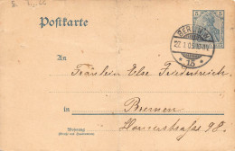 Ganzsache Deutschland Gelaufen 1905 In Berlin - Tarjetas