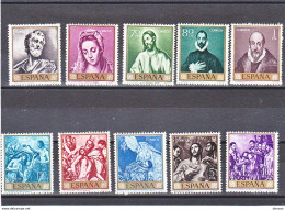 ESPAGNE 1961 PEINTURES DU GRECO Journée Du Timbre Yvert  1007-1016, Michel 1225-1234 NEUF** MNH Cote Yv 15 Euros - Ungebraucht