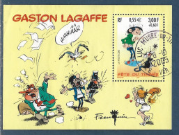 Bloc Fête Du Timbre 2001 – Gaston Lagafe (BF 34) Obl. 83 Le Luc Musée Du Timbre AP 28.10.2005 - Used Stamps