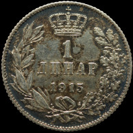 LaZooRo: Serbia 1 Dinar 1915 XF - Silver - Serbien