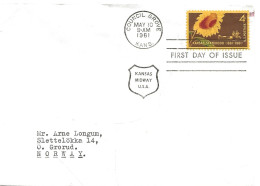 USA 1961 Kansas Statehood 100 Years 1861-1961  Mi 809 FDC - Storia Postale