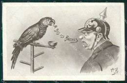 WWI WW1 Propaganda Patriotic War Humor Anti German Parrot Postcard XF3306 - Autres & Non Classés