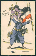 WWI WW1 Propaganda Patriotic War Humor Anti German Flag Skull Postcard XF3252 - Autres & Non Classés