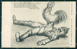 WWI WW1 Propaganda Patriotic War Humor Kaiser Wilhelm Rooster Postcard XF3117 - Autres & Non Classés