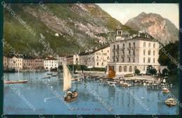 Trento Riva Del Garda Porto Con Barche Hotel Sole PIEGHINA Cartolina RT0423 - Trento