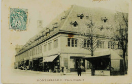 3441 - Doubs - MONTBELIARD : Place Denfert -  Baraque De Nougats RUSSEà Droite - Magasin Denrées Coloniales - Rare 1903 - Montbéliard