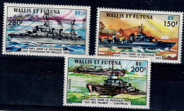 WALLIS AND FUTUNA 1978 WARSHIPS OF THE FREE FRANCE IN THE PACIFIC MI No 308-10 MNH VF!! - Ongebruikt