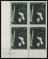 MONACO 1958 Nr 597 Postfrisch VIERERBLOCK ECKE-ULI X3BA712 - Unused Stamps
