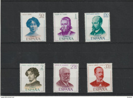 ESPAGNE 1970 écrivains Célèbres Yvert 1645-1650 NEUF** MNH - Unused Stamps