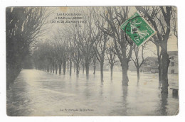 CPA LES INONDATIONS A BAR SUR AUBE, LA PROMENADE DE MATHAUX, JANVIER 1910, AUBE 10 - Bar-sur-Aube